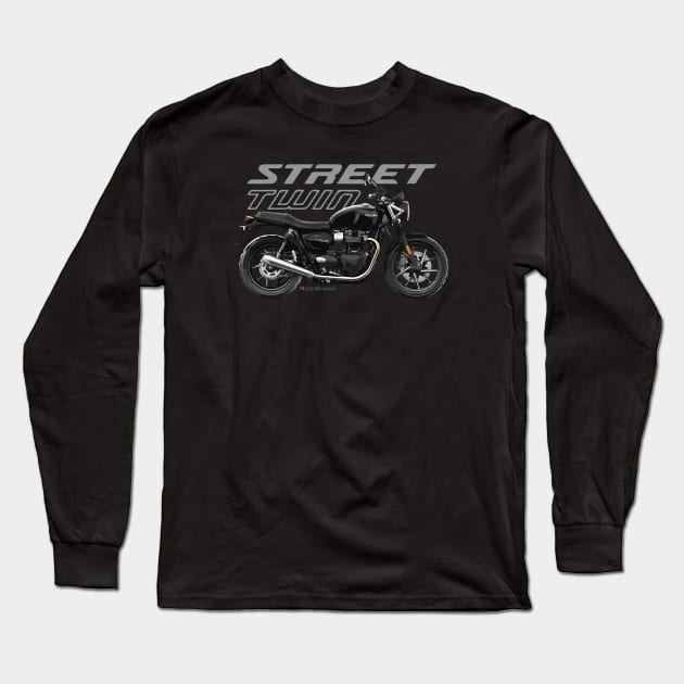 Triumph Street Twin 20 black, s Long Sleeve T-Shirt by MessyHighway